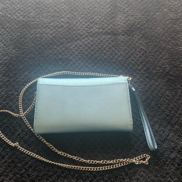 Coach Metallic Skyblue Leather
Chain Crossbody Bag- F22828 - Picture 5 of 12